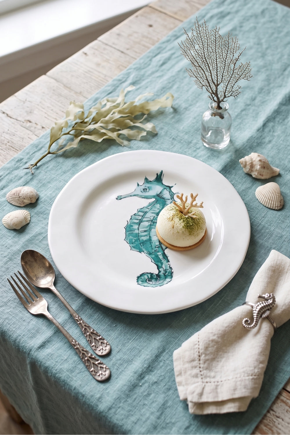 Melamine Seahorse  Plate (23cm)