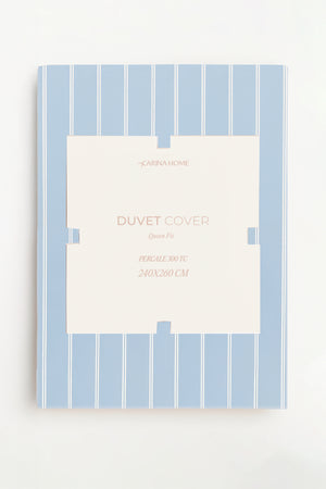 Percale King Striped Duvet Cover (TC300)