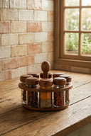 Wooden Circle Spice Holder