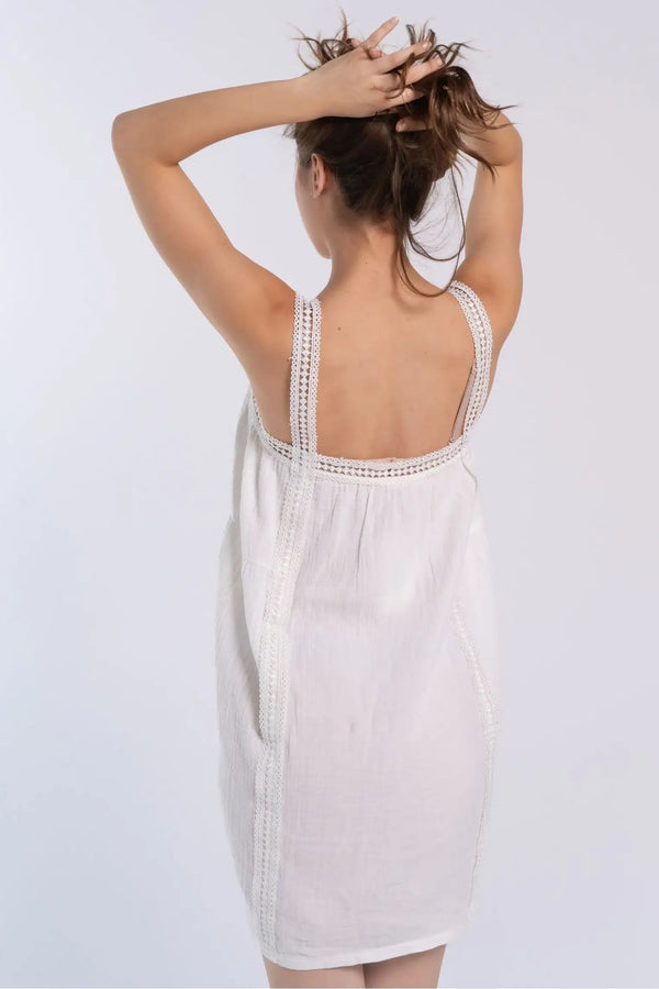 Cozy Crochet-Detail Nightgown - Carina Home