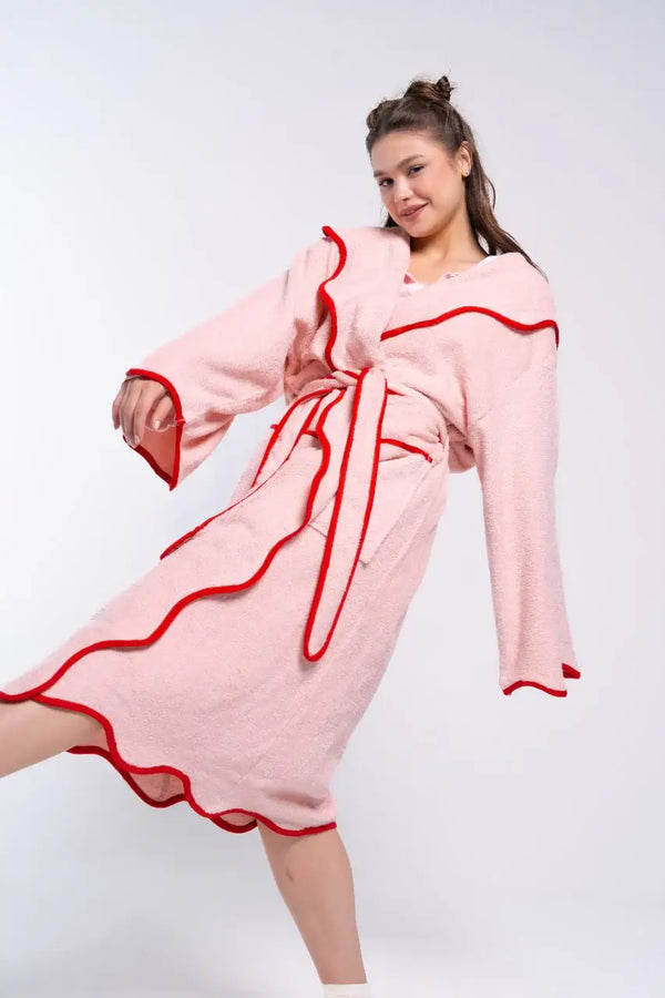 Contrast Piping Relaxed Robe