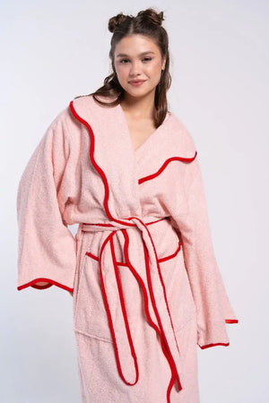 Contrast Piping Relaxed Robe