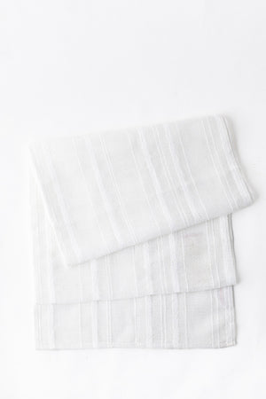 Tufted White Table Runner