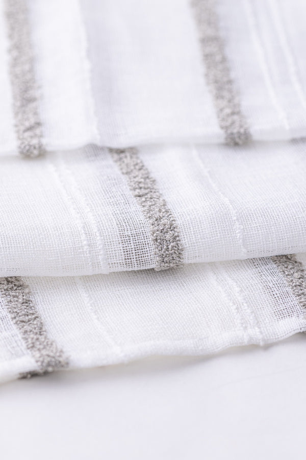 Tufted Grey Table Runner