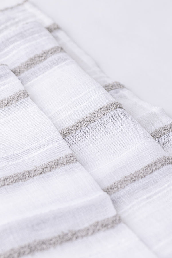 Tufted Grey Table Runner