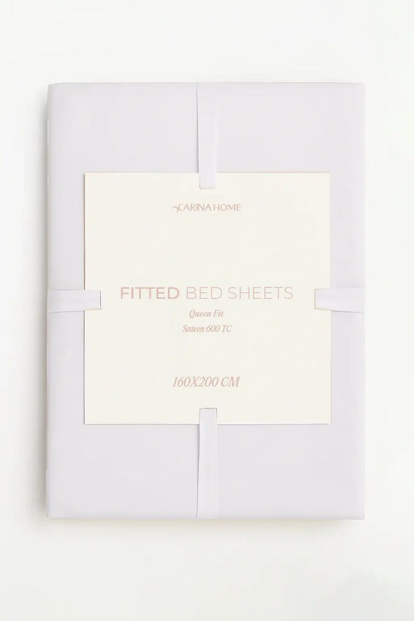 Sateen Fitted Queen Bedsheet (TC600)