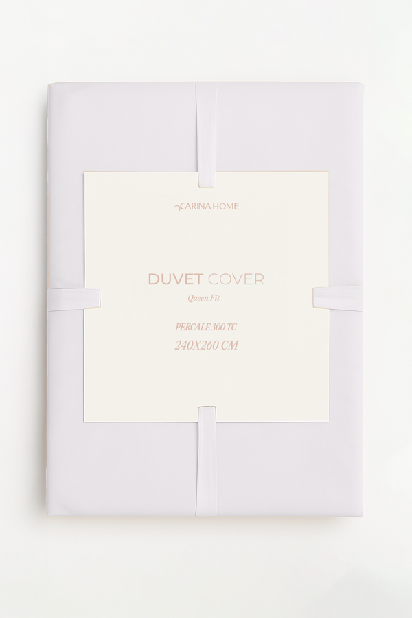 Percale Queen Duvet Cover with Border (TC300)